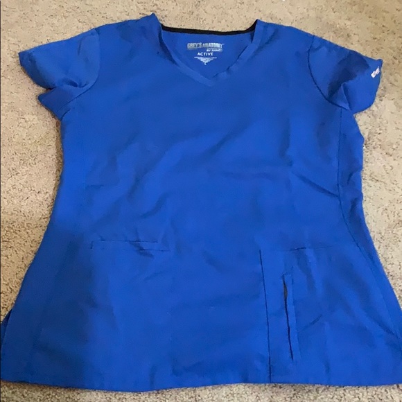Greys anatomy scrub top blue